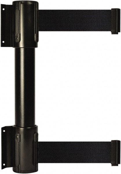 Tensator - 16.64" High x 89" Long x 3" Wide Barrier Dual Line Wall Mount - Steel, Black Powdercoat Finish, Black, Use with 898 Wall Receiver - Apex Tool & Supply