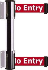 Tensator - 16.64" High x 156" Long x 3" Wide Barrier Dual Line Wall Mount - Steel, Polished Chrome Finish, Polished Chrome, Use with 898 Wall Receiver - Apex Tool & Supply