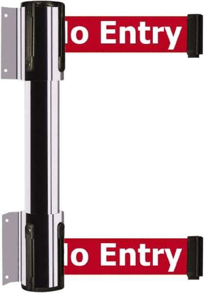 Tensator - 16.64" High x 89" Long x 3" Wide Barrier Dual Line Wall Mount - Steel, Polished Chrome Finish, Polished Chrome, Use with 898 Wall Receiver - Apex Tool & Supply