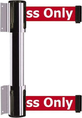 Tensator - 16.64" High x 89" Long x 3" Wide Barrier Dual Line Wall Mount - Steel, Polished Chrome Finish, Polished Chrome, Use with 898 Wall Receiver - Apex Tool & Supply