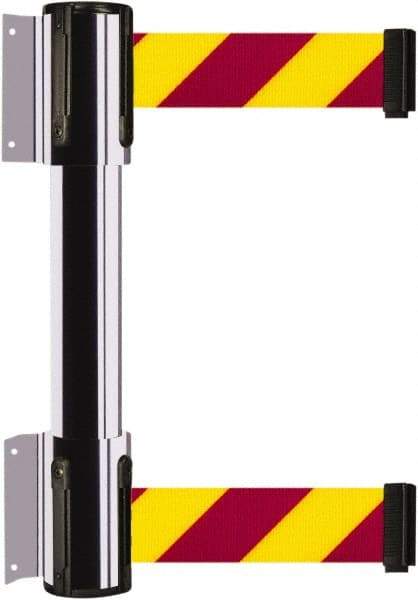 Tensator - 16.64" High x 89" Long x 3" Wide Barrier Dual Line Wall Mount - Steel, Polished Chrome Finish, Polished Chrome, Use with 898 Wall Receiver - Apex Tool & Supply