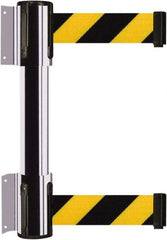 Tensator - 16.64" High x 89" Long x 3" Wide Barrier Dual Line Wall Mount - Steel, Polished Chrome Finish, Polished Chrome, Use with 898 Wall Receiver - Apex Tool & Supply