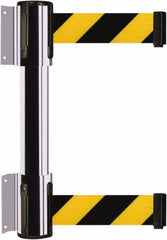 Tensator - 16.64" High x 156" Long x 3" Wide Barrier Dual Line Wall Mount - Steel, Polished Chrome Finish, Polished Chrome, Use with 898 Wall Receiver - Apex Tool & Supply