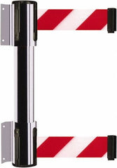 Tensator - 16.64" High x 156" Long x 3" Wide Barrier Dual Line Wall Mount - Steel, Polished Chrome Finish, Polished Chrome, Use with 898 Wall Receiver - Apex Tool & Supply