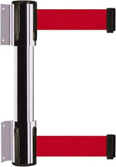 Tensator - 16.64" High x 156" Long x 3" Wide Barrier Dual Line Wall Mount - Steel, Polished Chrome Finish, Polished Chrome, Use with 898 Wall Receiver - Apex Tool & Supply