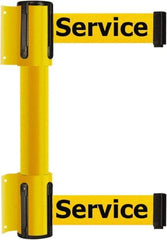 Tensator - 16.64" High x 89" Long x 3" Wide Barrier Dual Line Wall Mount - Steel, Yellow Powdercoat Finish, Yellow, Use with 898 Wall Receiver - Apex Tool & Supply