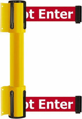 Tensator - 16.64" High x 156" Long x 3" Wide Barrier Dual Line Wall Mount - Steel, Yellow Powdercoat Finish, Yellow, Use with 898 Wall Receiver - Apex Tool & Supply