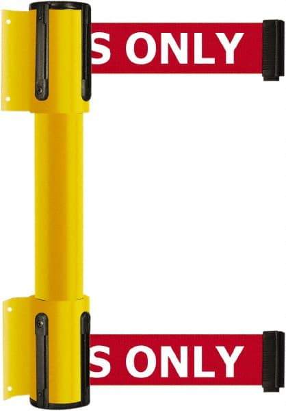 Tensator - 16.64" High x 156" Long x 3" Wide Barrier Dual Line Wall Mount - Steel, Yellow Powdercoat Finish, Yellow, Use with 898 Wall Receiver - Apex Tool & Supply