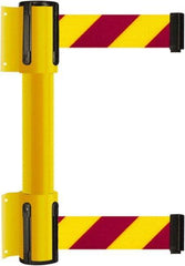 Tensator - 16.64" High x 156" Long x 3" Wide Barrier Dual Line Wall Mount - Steel, Yellow Powdercoat Finish, Yellow, Use with 898 Wall Receiver - Apex Tool & Supply
