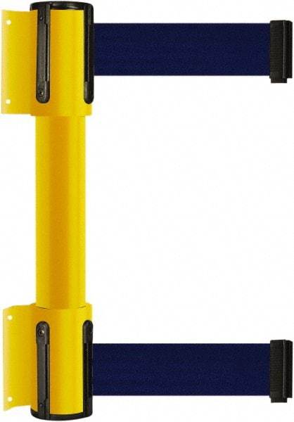 Tensator - 16.64" High x 156" Long x 3" Wide Barrier Dual Line Wall Mount - Steel, Yellow Powdercoat Finish, Yellow, Use with 898 Wall Receiver - Apex Tool & Supply