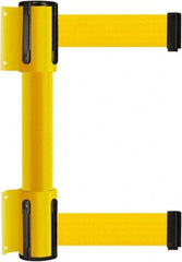 Tensator - 16.64" High x 156" Long x 3" Wide Barrier Dual Line Wall Mount - Steel, Yellow Powdercoat Finish, Yellow, Use with 898 Wall Receiver - Apex Tool & Supply