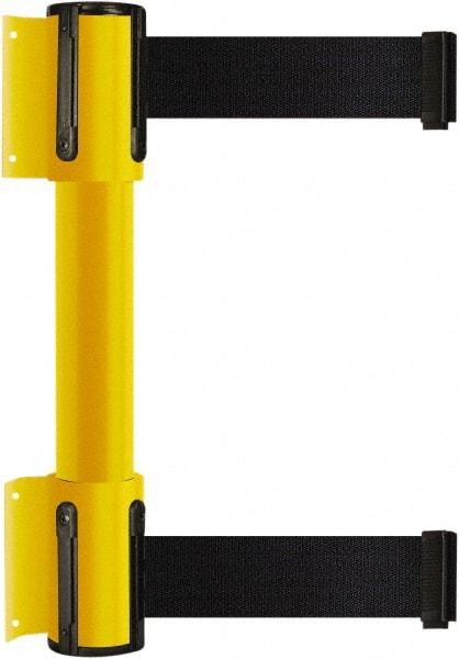 Tensator - 16.64" High x 156" Long x 3" Wide Barrier Dual Line Wall Mount - Steel, Yellow Powdercoat Finish, Yellow, Use with 898 Wall Receiver - Apex Tool & Supply