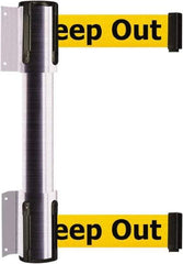 Tensator - 16.64" High x 156" Long x 3" Wide Barrier Dual Line Wall Mount - Steel, Satin Chrome Finish, Satin Chrome, Use with 898 Wall Receiver - Apex Tool & Supply
