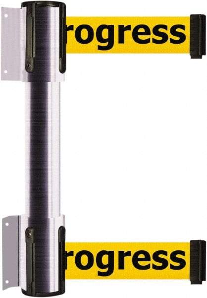 Tensator - 16.64" High x 156" Long x 3" Wide Barrier Dual Line Wall Mount - Steel, Satin Chrome Finish, Satin Chrome, Use with 898 Wall Receiver - Apex Tool & Supply