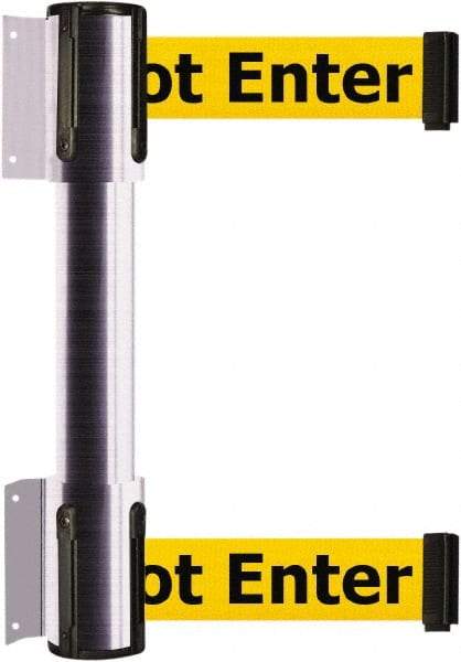 Tensator - 16.64" High x 89" Long x 3" Wide Barrier Dual Line Wall Mount - Steel, Satin Chrome Finish, Satin Chrome, Use with 898 Wall Receiver - Apex Tool & Supply