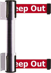 Tensator - 16.64" High x 89" Long x 3" Wide Barrier Dual Line Wall Mount - Steel, Satin Chrome Finish, Satin Chrome, Use with 898 Wall Receiver - Apex Tool & Supply
