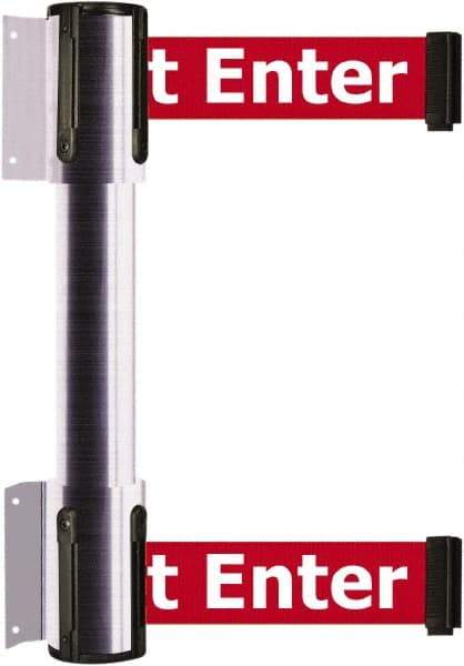 Tensator - 16.64" High x 156" Long x 3" Wide Barrier Dual Line Wall Mount - Steel, Satin Chrome Finish, Satin Chrome, Use with 898 Wall Receiver - Apex Tool & Supply