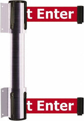 Tensator - 16.64" High x 89" Long x 3" Wide Barrier Dual Line Wall Mount - Steel, Satin Chrome Finish, Satin Chrome, Use with 898 Wall Receiver - Apex Tool & Supply