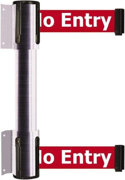 Tensator - 16.64" High x 156" Long x 3" Wide Barrier Dual Line Wall Mount - Steel, Satin Chrome Finish, Satin Chrome, Use with 898 Wall Receiver - Apex Tool & Supply