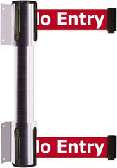 Tensator - 16.64" High x 89" Long x 3" Wide Barrier Dual Line Wall Mount - Steel, Satin Chrome Finish, Satin Chrome, Use with 898 Wall Receiver - Apex Tool & Supply