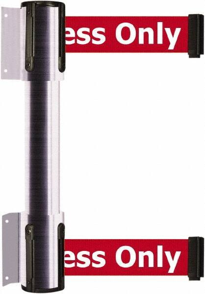 Tensator - 16.64" High x 89" Long x 3" Wide Barrier Dual Line Wall Mount - Steel, Satin Chrome Finish, Satin Chrome, Use with 898 Wall Receiver - Apex Tool & Supply