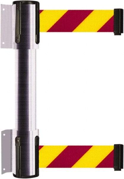 Tensator - 16.64" High x 156" Long x 3" Wide Barrier Dual Line Wall Mount - Steel, Satin Chrome Finish, Satin Chrome, Use with 898 Wall Receiver - Apex Tool & Supply