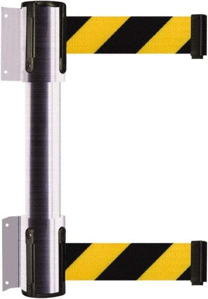 Tensator - 16.64" High x 156" Long x 3" Wide Barrier Dual Line Wall Mount - Steel, Satin Chrome Finish, Satin Chrome, Use with 898 Wall Receiver - Apex Tool & Supply