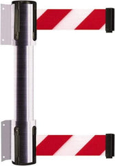 Tensator - 16.64" High x 89" Long x 3" Wide Barrier Dual Line Wall Mount - Steel, Satin Chrome Finish, Satin Chrome, Use with 898 Wall Receiver - Apex Tool & Supply