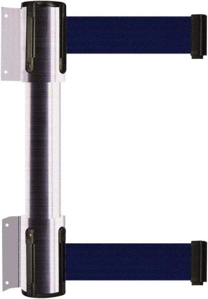 Tensator - 16.64" High x 89" Long x 3" Wide Barrier Dual Line Wall Mount - Steel, Satin Chrome Finish, Satin Chrome, Use with 898 Wall Receiver - Apex Tool & Supply