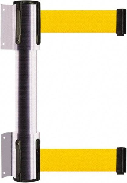 Tensator - 16.64" High x 89" Long x 3" Wide Barrier Dual Line Wall Mount - Steel, Satin Chrome Finish, Satin Chrome, Use with 898 Wall Receiver - Apex Tool & Supply