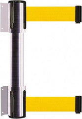 Tensator - 16.64" High x 89" Long x 3" Wide Barrier Dual Line Wall Mount - Steel, Satin Chrome Finish, Satin Chrome, Use with 898 Wall Receiver - Apex Tool & Supply