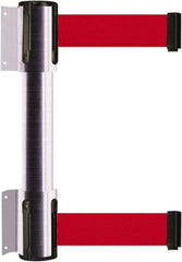 Tensator - 16.64" High x 89" Long x 3" Wide Barrier Dual Line Wall Mount - Steel, Satin Chrome Finish, Satin Chrome, Use with 898 Wall Receiver - Apex Tool & Supply
