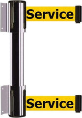 Tensator - 16.64" High x 156" Long x 3" Wide Barrier Dual Line Wall Mount - Steel, Polished Chrome Finish, Polished Chrome, Use with 898 Wall Receiver - Apex Tool & Supply