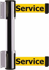 Tensator - 16.64" High x 89" Long x 3" Wide Barrier Dual Line Wall Mount - Steel, Polished Chrome Finish, Polished Chrome, Use with 898 Wall Receiver - Apex Tool & Supply