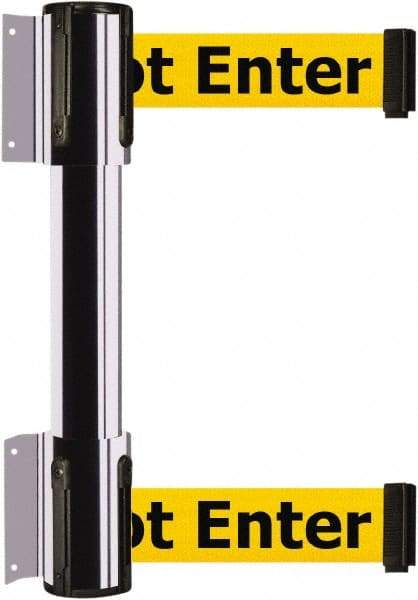 Tensator - 16.64" High x 156" Long x 3" Wide Barrier Dual Line Wall Mount - Steel, Polished Chrome Finish, Polished Chrome, Use with 898 Wall Receiver - Apex Tool & Supply
