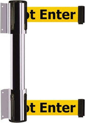 Tensator - 16.64" High x 156" Long x 3" Wide Barrier Dual Line Wall Mount - Steel, Polished Chrome Finish, Polished Chrome, Use with 898 Wall Receiver - Apex Tool & Supply