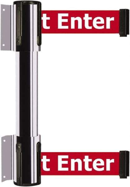 Tensator - 16.64" High x 89" Long x 3" Wide Barrier Dual Line Wall Mount - Steel, Polished Chrome Finish, Polished Chrome, Use with 898 Wall Receiver - Apex Tool & Supply
