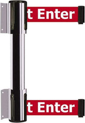 Tensator - 16.64" High x 89" Long x 3" Wide Barrier Dual Line Wall Mount - Steel, Polished Chrome Finish, Polished Chrome, Use with 898 Wall Receiver - Apex Tool & Supply