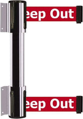 Tensator - 16.64" High x 156" Long x 3" Wide Barrier Dual Line Wall Mount - Steel, Polished Chrome Finish, Polished Chrome, Use with 898 Wall Receiver - Apex Tool & Supply
