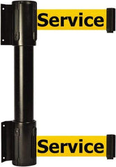 Tensator - 16.64" High x 89" Long x 3" Wide Barrier Dual Line Wall Mount - Steel, Black Powdercoat Finish, Black, Use with 898 Wall Receiver - Apex Tool & Supply