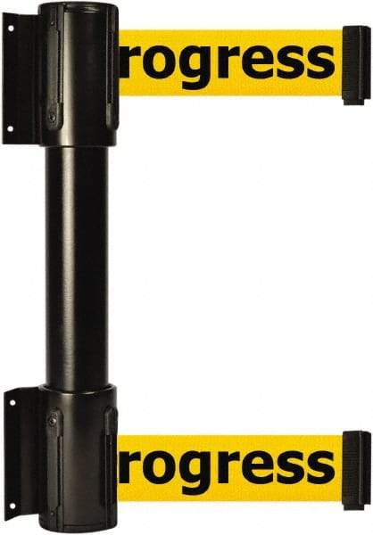 Tensator - 16.64" High x 156" Long x 3" Wide Barrier Dual Line Wall Mount - Steel, Black Powdercoat Finish, Black, Use with 898 Wall Receiver - Apex Tool & Supply