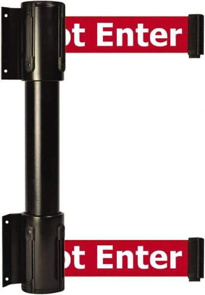 Tensator - 16.64" High x 156" Long x 3" Wide Barrier Dual Line Wall Mount - Steel, Black Powdercoat Finish, Black, Use with 898 Wall Receiver - Apex Tool & Supply