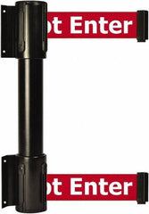 Tensator - 16.64" High x 89" Long x 3" Wide Barrier Dual Line Wall Mount - Steel, Black Powdercoat Finish, Black, Use with 898 Wall Receiver - Apex Tool & Supply