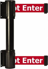 Tensator - 16.64" High x 156" Long x 3" Wide Barrier Dual Line Wall Mount - Steel, Black Powdercoat Finish, Black, Use with 898 Wall Receiver - Apex Tool & Supply