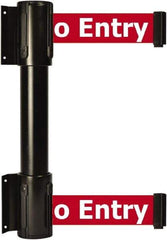 Tensator - 16.64" High x 89" Long x 3" Wide Barrier Dual Line Wall Mount - Steel, Black Powdercoat Finish, Black, Use with 898 Wall Receiver - Apex Tool & Supply