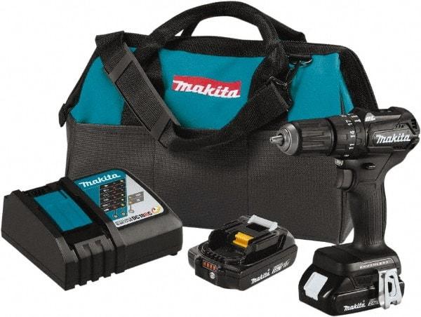 Makita - 18 Volt 1/2" Keyless Chuck Cordless Hammer Drill - 0 to 25,500 BPM, 0 to 1,700 RPM, Reversible - Apex Tool & Supply