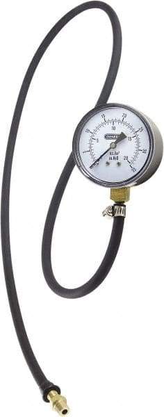 General - 2-1/2" Dial, 3/8 Thread, 0-35 Scale Range, Pressure Gauge - Thread Connection Mount, Accurate to ±1.5% of Full-Scale Range of Scale - Apex Tool & Supply