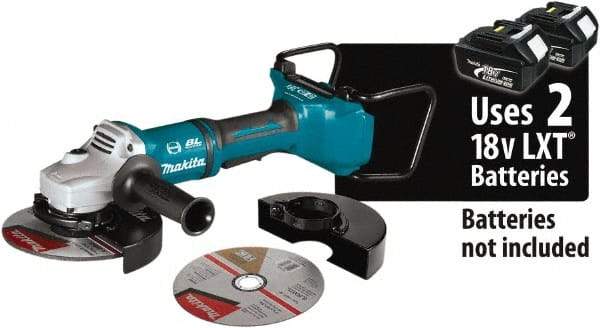 Makita - 7" Wheel Diam, 7,700 RPM, Cordless Angle & Disc Grinder - 5/8-11 Spindle, 18 Volts - Apex Tool & Supply