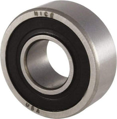 Nice - 5/16" Bore Diam, 7/8" OD, Double Seal Precision Ground Radial Ball Bearing - 11/32" Wide, 1 Row, Round Bore, 255 Lb Static Capacity, 644 Lb Dynamic Capacity - Apex Tool & Supply