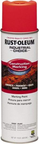 Rust-Oleum - 15 fl oz Orange Marking Paint - Water-Based Formula - Apex Tool & Supply